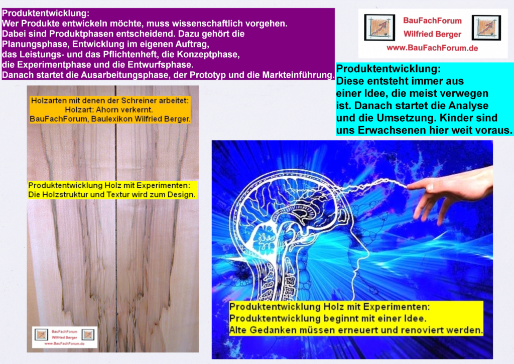 Experimente vom BauFachForum: Holz für die Produktfindung: