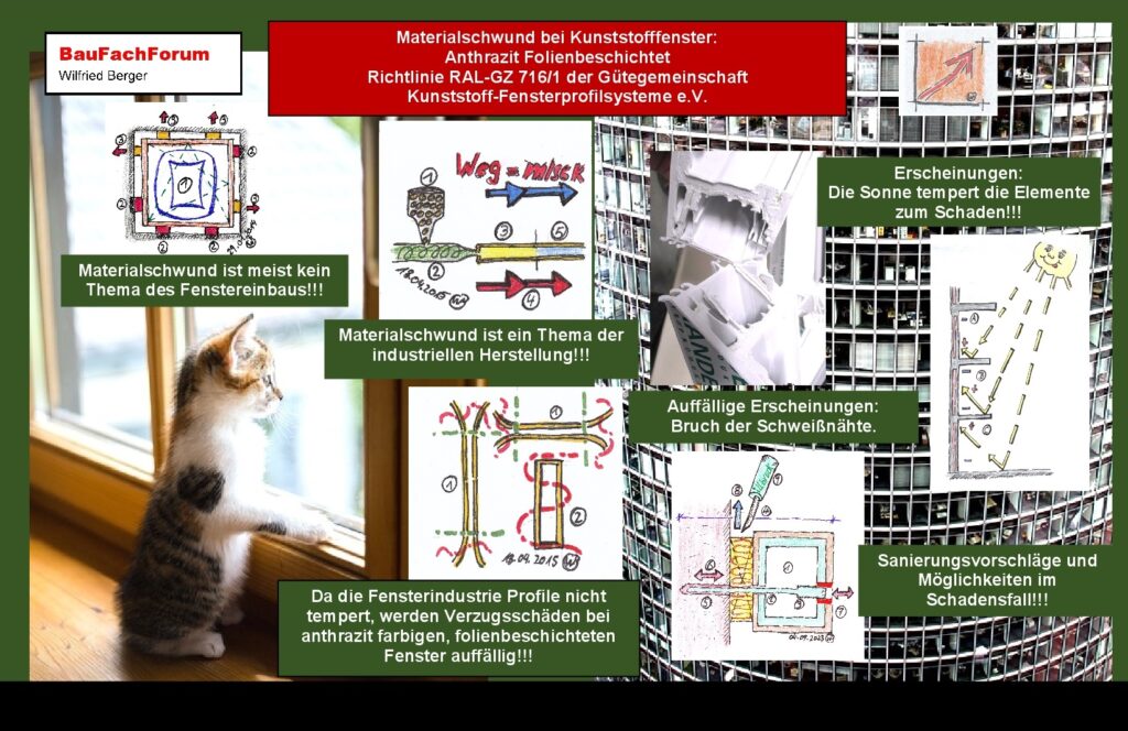 Materialschwund Kunststofffenster Schadensanalyse BauFachForum: Das Hauptproblem des Schadens. 