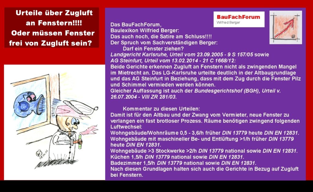 Fensteranschlussfuge Fenstereinbau Bauphysik: Darf Zugluft an einem Fenster sein?