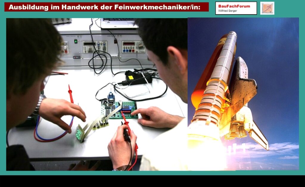 Feinwerkmechaniker Feinwerkmechanikerin BauFachForum Baulexikon: Prüfen testen und Forschen: