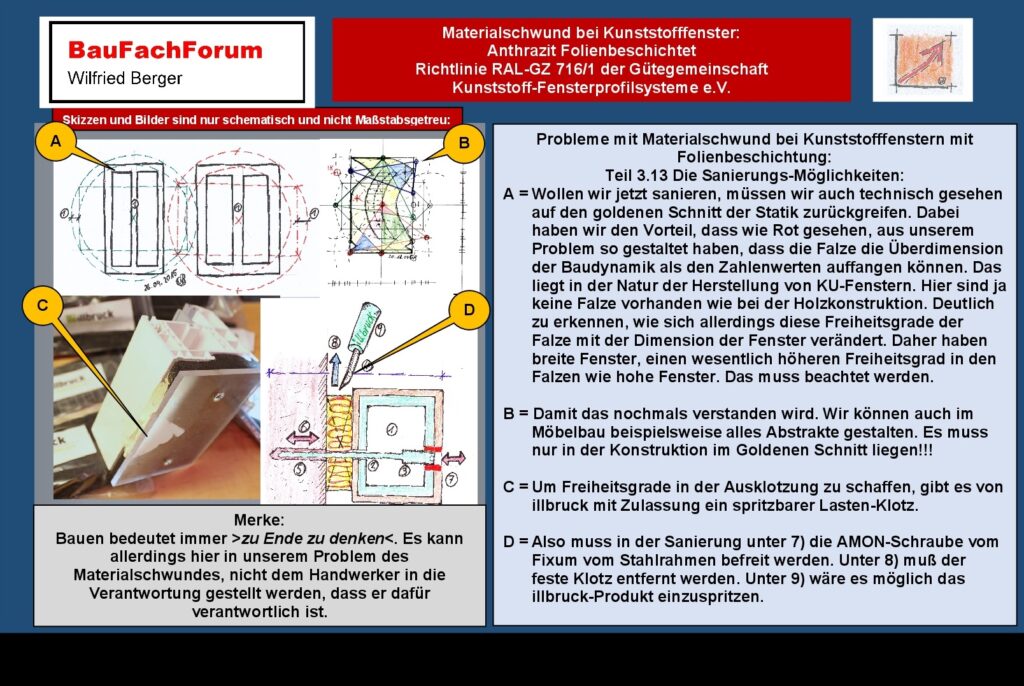 Materialschwund Kunststofffenster Schadensanalyse BauFachForum Sanieren in der manuellen Befestigung der Elemente: