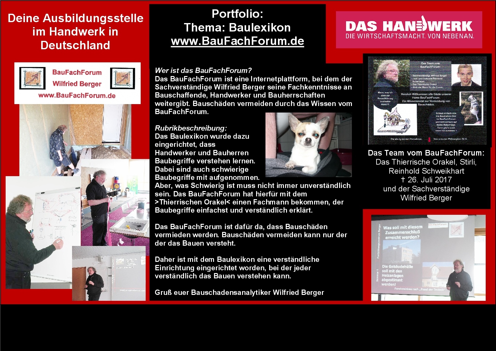 BauFachForum Baulexikon Wilfried Berger: Die Seite, wenn es um den Bauschaden und Wissen über den Bau geht. Wissen vom Sachverständigen.