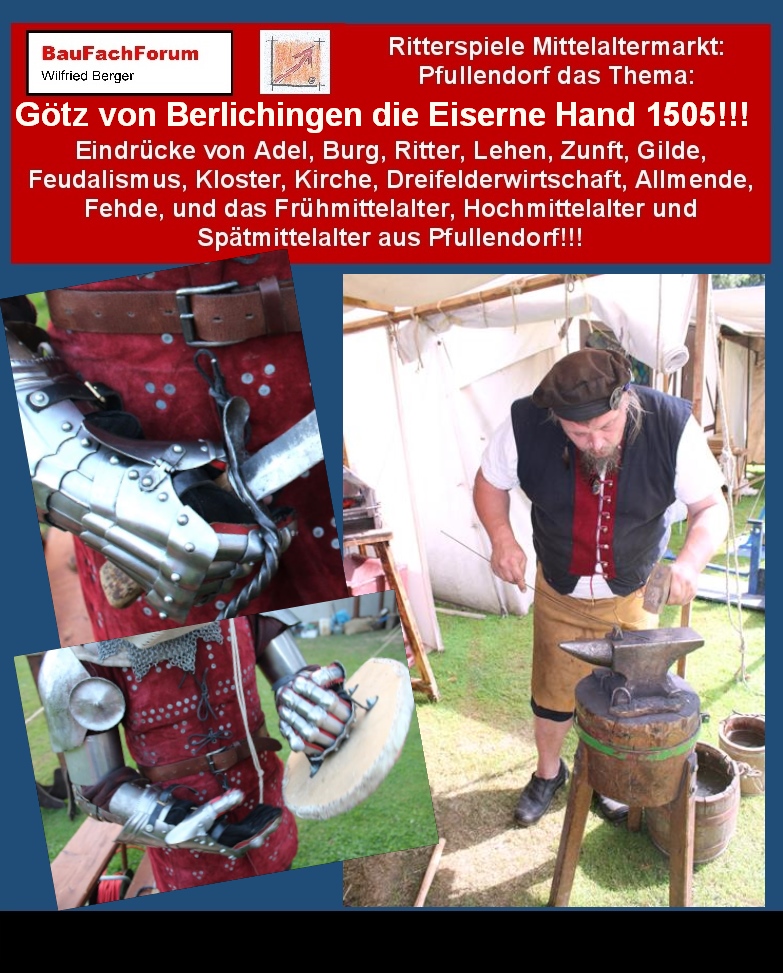 Der Schmied im Mittelalter als erster Orthopädietechnik-Mechaniker!!!
Im Beispiel vom Ritter Götz von Berlichingen, erkennen wir, wie wichtig das Handwerk im Mittelalter war. Spezieller hier im Beispiel der Eisernen Hand als Prothese, der Berufsstand des Schmieds. Somit muss die Eiserne Hand von Götz aus Berlichingen, der ja keine Hand mehr hatte und dennoch die Eiserne Hand bewegen konnte als High-Tec Produkt aus 1505 gesehen werden.
Begriffe zum Thema Prothesen im Mittelalter:
Ritterspiele aus Pfullendorf, Weltenkrieger Barden des Lichts, Götz, Hand Berlichingen, Eiserne Hand, Ritter, Knochen, Beinprothese, Zähne, Skelett, Archäologie, BauFachForum, Baulexikon Wilfried Berger.
Einfach das Bild anklicken und Ihr kommt auf passende Videos vom BauFachForum.
Dazu verlässt Ihr das BauFachForum und Ihr kommt auf unseren YouTube-Kanal vom BauFachForum. Wenn euch die Shorts zusagen, könnt Ihr zum ausführlichen Thema weiterklicken.
Videoproduktion: BauFachForum, Baulexikon Wilfried Berger. www.baufachforum.de