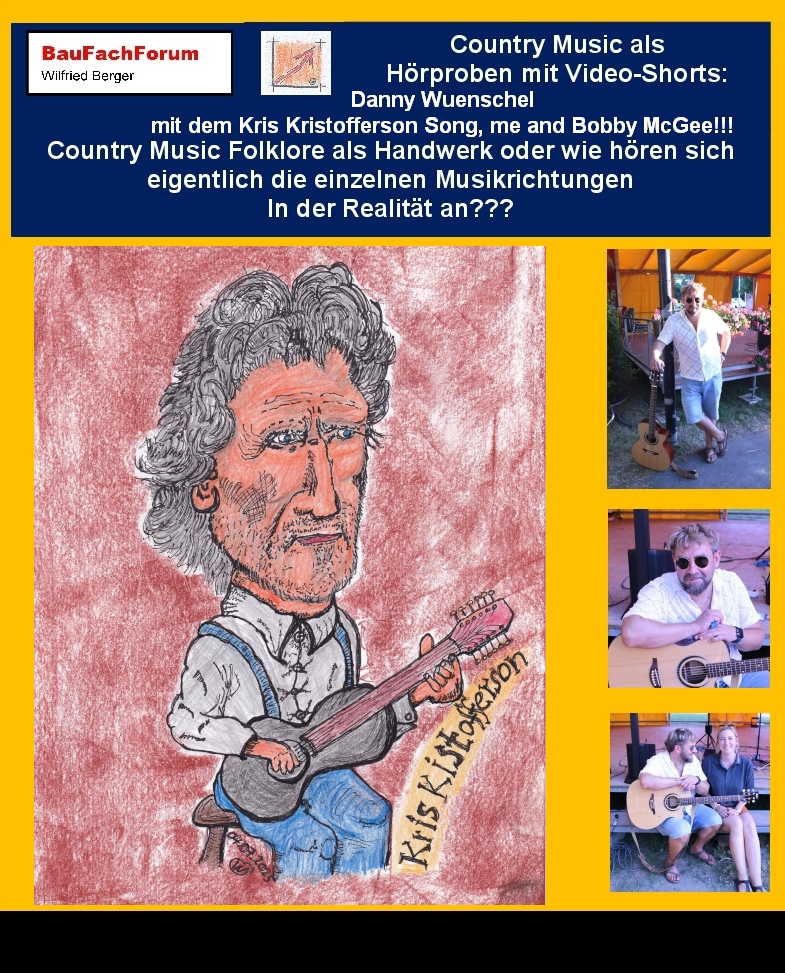 Hörprobe über den Kris Kristofferson Song Bobby McGee:
Me and Bobby McGee:
Ein typischer Country-Song als Western-Song, ist Me and Bobby McGee, den Kris Kristofferson 1969 geschrieben und komponiert hat.
Allerdings erst, als seine Freundin Janis Joplin diesen Song auf sich übernommen hatte kam der Song zur Weltklasse und wurde zu einem Hit Nr. 1.
Lyrisch drückt der Song den Begriff Glück aus. Allerdings nur auf einen Augenblick eines Anhalterpaars mit Mundharmonika im Reisegepäck und Blues spielend. Der Produzent Fred Foster schlug Kristofferson vor, diesen Song für die vielen umherziehenden Musik und Menschen zu schreiben, die durch die Lande ziehen. Abgewandert wurde der Name von Barbara McKee die kurz als Bobby bezeichnet wurde. Entgegen der Planung, ließ Kris Kristofferson allerdings das Paar auseinander gehen, da sich Bobby entschloss auch noch etwas anderes als das Leben auf der Straße zu suchen. Daraus entstand auch der Refrain Freedom’s just another word for nothing left to lose indem er ausdrücken wollte, dass Freiheit nichts anderes Darstellt, dass man im Leben nichts mehr zu verlieren hat. Daher wurde auch Fred Foster als Mitautor benannt, da der Name Bobby als Barbara McKee sein Beitrag zum Song war.
Begriffe zum Thema:
Kris Kristofferson, Danny Wuenschel, Stadtseefest Pfullendorf, Chores, Janis Joplin me, McGee sheet music, Guitar shorts, Johny Cash, Kris Kristofferson, McGee Lyrics, Piano, McGee Piano Sheets, BauFachForum, Baulexikon Wilfried Berger.
Einfach das Bild anklicken und Ihr kommt auf passende Video-Short vom BauFachForum. Dazu verlässt Ihr das BauFachForum und Ihr kommt auf unseren YouTube-Kanal vom BauFachForum. Wenn euch die Shorts zusagen, könnt Ihr zum ausführlichen Thema weiterklicken.
Videoproduktion: BauFachForum, Baulexikon Wilfried Berger. www.baufachforum.de