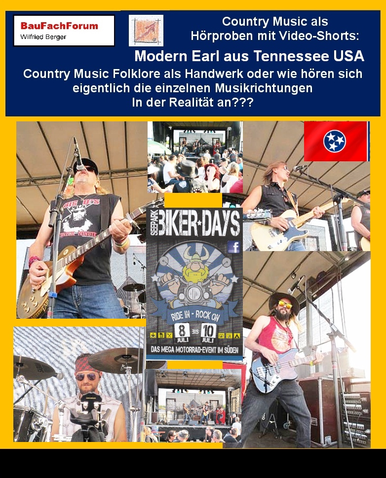Psychedelischer Rock und der Progressive Rock:
Psychedelischer Rock und Progressive Rock sind zwei eng verwandte Musikrichtungen.
Entstanden sind sie in den 1960er Jahren. Psychedelischer Rock wird sehr oft mit der Hippie-Kultur in Zusammenhang gebracht und darauf abgezielt, dass diese progressive Musik nur entstehen könne, wenn der Einfluss von bewusstseinsverändernder Drogen inspiriert.
Die Merkmale des Psychedelischer und Progressivem Rock:
Bezeichnet werden diese Musikrichtungen eigentlich gerade aus den Experimenten, die die Musiker hier mit Ihren Instrumenten spielen und interpretieren.
Dabei kommen verzerrte Klänge der Gitarren und lange Instrumental-Phasen zum Einsatz.
Dabei wird der Progressive Rock auch Prog-Rock genannt und ist eine Weiterentwicklung vom Psychedelic, Blues und Jazz. Hierbei halten sich die Interpreten und Komponisten meist nicht an die üblichen Musikgrundlagen. Hier werden ungewöhnliche Taktarten, klassische Einflüsse und anspruchsvolle Texte verwendet, die zum Country eigentlich nicht passen. Der Psychedelic Rock beinhlatet dabei in seinen Aussagen meist direkte Erfahrung der Künstler. Der Progressive Rock dagegen möchte einen musikalischen hochwertigen Ausdruck wie auch eine hohe künstlerische klasse vermitteln.
Hörprobe im Short mit Modern Earl aus USA Tennessee:
Grundlegend ist, dass die unterschiedlichen Bands hier auch unterschiedliche musikalische Einflüsse nehmen. Die Musik wird meist ein Markenzeichen der Bands.
Erschöpfende Auskünfte zum Studieren der Country Music Folklore als Handwerk findet Ihr unter www.baufachforum.de im Baulexikon unter dem Buchstaben C.
Videoproduktion: BauFachForum, Baulexikon Wilfried Berger. www.baufachforum.de
