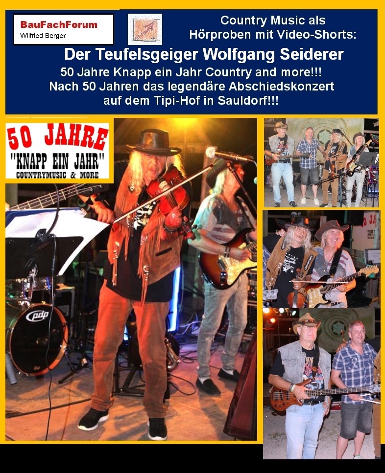 Hör- und Sehprobe Abschiedskonzert 50 Jahre Knapp ein Jahr:
Thema: Der Teufelsgeiger Wolfgang Seiderer mit 80 Jahre!!!
Wer einmal der Rente zugeht, macht sich meist die Gedanken, wie komme ich in der Zukunft durchs Leben im Alter. Kann ich noch ohne Pflegeheim und Rollator leben und was wird mir von meinem Leben genommen von früher genommen?
Das sind keine Gedanken vom Wolfgang. Er steht mit 80 Jahren, wenn vermutlich auch das letzte Mal auf einer offiziellen Bühne. So zumindest die Aussage von Josh und Wolfgang selber. Mit einer herzlich ein Umarmung bei der Begrüßung entschuldigte er sich beim Autor Wilfried Berger vom BauFachForum: Weischt, jetzt bin i au scho achtsge. Spiele goht scho no. Aber schnell bine halt neme. Übersetzt aus dem schwäbischen entschuldigte er sich, dass er jetzt schon 80 sei. Das Spielen ginge noch, aber halt nicht mehr so schnell wie früher.
Wolfgang, wenn wir des Lied für die Namenlosen hier hören, muss man sich fragen, wie schnell du eigentlich früher mal warst du Teufelsgeiger? Ein großes Kompliment vom BauFachForum für diesen großartigen Auftritt im Tipi Hof in Sauldorf am 15.08.2025 beim legendären Abschiedskonzert!!!
Begriffe zum Thema Teufelsgeiger:
50 Jahre Knapp ein Kahr Abschiedskonzert, Wolfgang Seiderer, Niccolo Paganini, David Gerrett, Dj Rossi, Paganini, Teufelsgeiger, Film, Violinist, BauFachForum, Baulexikon Wilfried Berger.
Einfach das Bild anklicken und Ihr kommt auf passende Videos vom BauFachForum. Dazu verlässt Ihr das BauFachForum und Ihr kommt auf unseren YouTube-Kanal vom BauFachForum. Wenn euch die Shorts zusagen, könnt Ihr zum ausführlichen Thema weiterklicken.
Videoproduktion: BauFachForum, Baulexikon Wilfried Berger. www.baufachforum.de