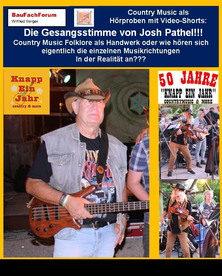 Hör- und Sehprobe Abschiedskonzert 50 Jahre Knapp ein Jahr:
Thema: Wer ist die markante Gesangsstimme bei Knapp ein Jahr?
Natürlich hat jede Band auch Ihren eigenen Charakter, der unverwechselbar ist. Auch bei Knapp ein Jahr haben wir es hier mit dem Frontmann und Bassisten Josh Pathel mit einem klaren Markenzeichen der Band zu tun. Wenn eine Band keine kräftige, Aussage starke Stimme hat, wird die Band nie Erfolge haben. Beispielsweise wie euch hier in der Biographie des Country vorgestellt mit Roger Hodgson, die Stimme der legendären Supertramp.
Link zu: Roger Hodgson und seiner Band Supertramp.
Auch bei Knapp ein Jahr geht es mit Josh Pathel und Peter Witzig und um die unverwechselbaren Stimmen von Knapp ein Jahr.
Begriffe zum Thema Gesangsstimme:
50 Jahre Knapp ein Kahr Abschiedskonzert, Josh Pathel, Roger Hodgson, Peter Witzig, Tenor, Bass, Gesangsstimme, Stimmumfang, Stimmlage, Ausbildung, Singen, BauFachForum, Baulexikon Wilfried Berger.
Einfach das Bild anklicken und Ihr kommt auf passende Videos vom BauFachForum. Dazu verlässt Ihr das BauFachForum und Ihr kommt auf unseren YouTube-Kanal vom BauFachForum. Wenn euch die Shorts zusagen, könnt Ihr zum ausführlichen Thema weiterklicken.
Videoproduktion: BauFachForum, Baulexikon Wilfried Berger. www.baufachforum.de