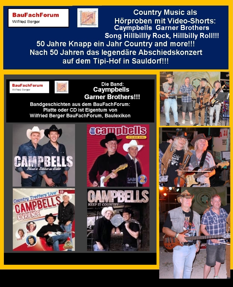 Hör- und Sehprobe Abschiedskonzert 50 Jahre Knapp ein Jahr:
Bandvorstellung: Teil 5 des legendären 50 Jahre Abschiedskonzert von Knapp ein Jahr mit dem Song von Eddie Phillips und Bob Garner Hillbilly Rock, Hillbilly Roll.
Knapp ein Jahr und englischer Country-Rock:
Die Band fand auch beim Schlagzeug seinen Wechsel. Schwierig war in der Hochzeit von Knapp ein Jahr auch immer die Auslastung der Musiker. Oftmals konnte der Stammschlagzeuger André Streich, der unter anderem als Schulleiter der Musikschule der Stadt Mengen beruflich sehr stark eingespannt ist und viele Termine und Auftritte von Knapp ein Jahr sich überschnitten, nicht immer zur Verfügung stehen. So kam 2002 Michael Holzwarth zur Band als Verstärkung hinzu. Genannt wird er von allen nur als Holzi und war eine starke und tatkräftige Unterstützung der Band. Der Song Hillbilly Rock, Hillbilly Roll das klassische Können von Knapp ein Jahr in der Country-Musik, wenn es auch mal etwas Rockiger sein darf.
Begriffe zum Thema Country Rock:
50 Jahre Knapp ein Kahr Abschiedskonzert, Wallpaper, Instrumente, Hintergrund, Sänger, Nashville, Tattoo, Gitarre, Tag, Country Musik, Country Songs, Albums, Western, BauFachForum, Baulexikon Wilfried Berger.
Einfach das Bild anklicken und Ihr kommt auf passende Videos vom BauFachForum. Dazu verlässt Ihr das BauFachForum und Ihr kommt auf unseren YouTube-Kanal vom BauFachForum. Wenn euch die Shorts zusagen, könnt Ihr zum ausführlichen Thema weiterklicken.
Videoproduktion: BauFachForum, Baulexikon Wilfried Berger. www.baufachforum.de