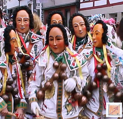 Leutkircher Bajazzo, Fasnet, BauFachForum, Baulexikon Wilfried Berger 03 01 01 Hopser und Scheller, Fasnet, BauFachForum, Baulexikon Wilfried Berger