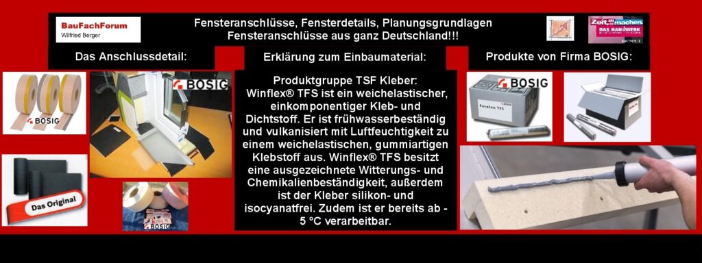 Fugen Einbauprodukte: Wenn wir jetzt wissen, dass wir ein hohes Wasseraufkommen in den Wohneinheiten oder Aufenthaltsräume der Menschen haben und wissen, dass die anfallende Feuchtigkeit meist von innen nach außen wandern möchte, müssen wir grundlegend unsere Fensteranschlussfuge, wie auch alle anderen Fugen unserer Baustelle auf diese Situation ausrichten. Das heißt, dass wir einmal verhindern müssen, dass aus einer Stresssituation des Feuchteaufkommens übermäßiges Wasser über die Anschlussfuge einmal einwandern und dann weiterwandern kann. Stresssituation bedeutet, dass immer, die kleinste Fuge, die größte Wasser-Straße im bildlichen Sinne wird. Daher wurden Fenstereinbauprodukte entwickelt und produziert. Daher können wir nicht einfach nur lapidar von Bändern sprechen. Diese Bänder, sind Hochleistungsprodukte, wie bereits vorgestellt. Hier handelt es sich um Membranen, was später in der Folge noch erklärt und analysiert wird. Entscheidend für den Fenstereinbauer: Hier sind wir jetzt an den Stresssituationen der Bauphysik angekommen. Stress in der Bauphysik ist, wenn wir nicht gleichmäßig die Feuchtigkeit durch die Bauteile leiten können. Also beispielsweise durch eine Gipskartonplatte mehr Feuchtigkeit durchwandern kann, wie durch eine OSB-Platte beispielsweise. Das nennen wir physikalisch den Widerstandskoeffizient cW oder auch W für Widerstand. Er ist das Maß, um den Luftwiderstand des Körpers zu charakterisieren. Im Labortest erfolgt diese Prüfung in einem Windkanal und wird dort auch ermittelt. Je kleiner der cW Wert ist desto geringer ist der Luftwiderstand. Wasser und Luft: Jetzt haben wir aus der Formel der Naturwissenschaft erkennen können, dass das Wasser im inneren eines Gebäudes immer im Zusammenhang mit der Luft zu werten ist. Die Luft selber ist physikalisch gesehen, der Träger der Feuchtigkeit oder des Wassermoleküls. Der Blower Door Test im modernen Bauen: Daher, müssen wir aus der Naturwissenschaft heraus verstehen, dass im modernen energetischen Bauen bei jedem Gebäude ein Blower Door Test vorgenommen werden muss. Ansonsten können auch keine KFW-Gelder und Zuschüsse abgerufen werden. Die KfW Bank ist immer noch nach dem veralteten Begriff nach dem 2. Weltkrieg bezeichnet und bedeutet Kreditanstalt für Wiederaufbau. Sie gehört zu einer der führendsten Förderbanken der Welt. Für Deutschland besagt dies, dass die KFW-Bank festlegt, bei welchen Energiewerten ein Zuschuss ausgezahlt wird. Dazu gehört somit auch die Luftdichtheit des Gebäudes, damit das Wassermolekül, bildlich vorgetragen auf einer Luftsäule nicht nach außen durch die Bauteile reiten kann. Begriffe zum Thema Blower Door Test: Blower Door Test, Unterdruck, Gebäudehülle, Differenzdruckmessung, Energieausweis, Luftdichtheit, Energieberatung, YouTube, Differenzdruck, Heizung, BauFachForum, Baulexikon Wilfried Berger. Einfach das Bild anklicken und Ihr kommt auf passende Videos vom BauFachForum. Dazu verlässt Ihr das BauFachForum und Ihr kommt auf unseren YouTube-Kanal vom BauFachForum. Wenn euch die Shorts zusagen, könnt Ihr zum ausführlichen Thema weiterklicken. Videoproduktion: BauFachForum, Baulexikon Wilfried Berger. www.baufachforum.de Fugen Einbauprodukte:
Wenn wir jetzt wissen, dass wir ein hohes Wasseraufkommen in den Wohneinheiten oder Aufenthaltsräume der Menschen haben und wissen, dass die anfallende Feuchtigkeit meist von innen nach außen wandern möchte, müssen wir grundlegend unsere Fensteranschlussfuge, wie auch alle anderen Fugen unserer Baustelle auf diese Situation ausrichten. Das heißt, dass wir einmal verhindern müssen, dass aus einer Stresssituation des Feuchteaufkommens übermäßiges Wasser über die Anschlussfuge einmal einwandern und dann weiterwandern kann.
Stresssituation bedeutet, dass immer, die kleinste Fuge, die größte Wasser-Straße im bildlichen Sinne wird.
Daher wurden Fenstereinbauprodukte entwickelt und produziert. Daher können wir nicht einfach nur lapidar von Bändern sprechen. Diese Bänder, sind Hochleistungsprodukte, wie bereits vorgestellt. Hier handelt es sich um Membranen, was später in der Folge noch erklärt und analysiert wird.
Entscheidend für den Fenstereinbauer:
Hier sind wir jetzt an den Stresssituationen der Bauphysik angekommen. Stress in der Bauphysik ist, wenn wir nicht gleichmäßig die Feuchtigkeit durch die Bauteile leiten können. Also beispielsweise durch eine Gipskartonplatte mehr Feuchtigkeit durchwandern kann, wie durch eine OSB-Platte beispielsweise. Das nennen wir physikalisch den Widerstandskoeffizient cW oder auch W für Widerstand. Er ist das Maß, um den Luftwiderstand des Körpers zu charakterisieren. Im Labortest erfolgt diese Prüfung in einem Windkanal und wird dort auch ermittelt. Je kleiner der cW Wert ist desto geringer ist der Luftwiderstand.
Wasser und Luft:
Jetzt haben wir aus der Formel der Naturwissenschaft erkennen können, dass das Wasser im inneren eines Gebäudes immer im Zusammenhang mit der Luft zu werten ist. Die Luft selber ist physikalisch gesehen, der Träger der Feuchtigkeit oder des Wassermoleküls.
Der Blower Door Test im modernen Bauen:
Daher, müssen wir aus der Naturwissenschaft heraus verstehen, dass im modernen energetischen Bauen bei jedem Gebäude ein Blower Door Test vorgenommen werden muss. Ansonsten können auch keine KFW-Gelder und Zuschüsse abgerufen werden.
Die KfW Bank ist immer noch nach dem veralteten Begriff nach dem 2. Weltkrieg bezeichnet und bedeutet Kreditanstalt für Wiederaufbau. Sie gehört zu einer der führendsten Förderbanken der Welt.
Für Deutschland besagt dies, dass die KFW-Bank festlegt, bei welchen Energiewerten ein Zuschuss ausgezahlt wird.
Dazu gehört somit auch die Luftdichtheit des Gebäudes, damit das Wassermolekül, bildlich vorgetragen auf einer Luftsäule nicht nach außen durch die Bauteile reiten kann.
Begriffe zum Thema Blower Door Test:
Blower Door Test, Unterdruck, Gebäudehülle, Differenzdruckmessung, Energieausweis, Luftdichtheit, Energieberatung, YouTube, Differenzdruck, Heizung, BauFachForum, Baulexikon Wilfried Berger.
Einfach das Bild anklicken und Ihr kommt auf passende Videos vom BauFachForum. Dazu verlässt Ihr das BauFachForum und Ihr kommt auf unseren YouTube-Kanal vom BauFachForum. Wenn euch die Shorts zusagen, könnt Ihr zum ausführlichen Thema weiterklicken.
Videoproduktion: BauFachForum, Baulexikon Wilfried Berger. www.baufachforum.de