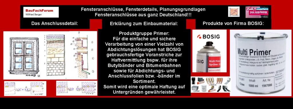 Befestigen durch Kleben: Wenn wir jetzt das Wandern des Wassermoleküls verhindern wollen, müssen wir Membranen montieren. Dabei bleibt uns jetzt nichts anderes über, diese Membranen, die der Volksmund als Folien oder Bänder bezeichnet, mit der Bausubstanz und den Fensterrahmen kraftschlüssig zu befestigen. Bauwerksabdichtungen nach DIN 18531 bis 18535: Wenn wir uns an diese Abdichtungs-Reihe der DIN zurückerinnern wissen wir, dass solche Abdichtungen gegen drückendes Wasser nur mit entsprechenden Flanschen manuell befestigt werden dürfen und können. Das heißt, dass wir diese Abdichtungen überhalb der Wasserebene des Angriffs in eine manuelle Klemme, meist aus Edelstahl oder Alu einklemmen und einkleben müssen. Dabei soll es an dieser Stelle auch mit den Erklärungen verbeiben. Diese Grundlage können wir allerdings bei Fenstereinbaufugen nicht praktizieren. Denn hier müssen die Membranen überarbeitet werden können. Entweder durch andere Fassaden und Verkleidungsprodukten wie OSB-Platten oder beispielsweise HPL-Fassadenplatten aus Harzgrundlagen. Oder aber, die Bänder müssen unter Putz gelegt werden. Dazu zählen auch die EPDM-Produkte. Also mit den EPDM-Produkten auch unterhalb des Putzes eine Bauwerksabdichtung für eine extreme Wasserangriffssituation eingebaut sind. Das Verkleben dieser Membranen: Wie vor vorgetragen, können entgegen der Abdichtungs-Serie diese Membranen nicht verflanscht und verklemmt werden. Daher muss der Kleber diese Funktion ohne manuelle Verklemmung gleichfalls halten. Dabei müssen die Kleber auch Feuchteresistent sein. Dennoch sollten Sie nicht mit Feuchtigkeit provoziert und in Stresssituationen gebracht werden. Der Primer: Daher muss aus der Planung heraus geplant werden, auf welchem Untergrund diese Membranen mit den Klebern aufgeklebt werden müssen. Das ist entscheidend, ob die Membrane Ihre Funktion ausüben kann. Der Kleber, ist ein chemisches Produkt, der letztendlich eine Haftung aus Kohäsion und Adhäsion liefern kann. Das aber nur, wenn der Kleber der Membrane vom Untergrund der Bausubstanz nicht auf- bzw. ausgesaugt werden kann. Daher müssen solche Verklebungen ebenfalls geplant werden. Daher brauchen wir hier Hilfsprodukte für saugende Untergründe um die Verklebung optimal sicherzustellen. Dazu ist dann der Primer die Lösung. Begriffe zum Thema Primer bei Klebern: Primer bei Klebern, Micro Tec, Sekundenkleber, Scheibenkleber, Grundierung, Kunststoff, Haftvermittler, BauFachForum, Baulexikon Wilfried Berger. Videoproduktion: BauFachForum, Baulexikon Wilfried Berger. www.baufachforum.de Einfach das Bild anklicken und Ihr kommt auf passende Videos vom BauFachForum. Dazu verlässt Ihr das BauFachForum und Ihr kommt auf unseren YouTube-Kanal vom BauFachForum. Wenn euch die Shorts zusagen, könnt Ihr zum ausführlichen Thema weiterklicken. Befestigen durch Kleben:
Wenn wir jetzt das Wandern des Wassermoleküls verhindern wollen, müssen wir Membranen montieren.
Dabei bleibt uns jetzt nichts anderes über, diese Membranen, die der Volksmund als Folien oder Bänder bezeichnet, mit der Bausubstanz und den Fensterrahmen kraftschlüssig zu befestigen.
Bauwerksabdichtungen nach DIN 18531 bis 18535:
Wenn wir uns an diese Abdichtungs-Reihe der DIN zurückerinnern wissen wir, dass solche Abdichtungen gegen drückendes Wasser nur mit entsprechenden Flanschen manuell befestigt werden dürfen und können. Das heißt, dass wir diese Abdichtungen überhalb der Wasserebene des Angriffs in eine manuelle Klemme, meist aus Edelstahl oder Alu einklemmen und einkleben müssen.
Dabei soll es an dieser Stelle auch mit den Erklärungen verbeiben. Diese Grundlage können wir allerdings bei Fenstereinbaufugen nicht praktizieren. Denn hier müssen die Membranen überarbeitet werden können. Entweder durch andere Fassaden und Verkleidungsprodukten wie OSB-Platten oder beispielsweise HPL-Fassadenplatten aus Harzgrundlagen.
Oder aber, die Bänder müssen unter Putz gelegt werden. Dazu zählen auch die EPDM-Produkte. Also mit den EPDM-Produkten auch unterhalb des Putzes eine Bauwerksabdichtung für eine extreme Wasserangriffssituation eingebaut sind.
Das Verkleben dieser Membranen:
Wie vor vorgetragen, können entgegen der Abdichtungs-Serie diese Membranen nicht verflanscht und verklemmt werden. Daher muss der Kleber diese Funktion ohne manuelle Verklemmung gleichfalls halten.
Dabei müssen die Kleber auch Feuchteresistent sein. Dennoch sollten Sie nicht mit Feuchtigkeit provoziert und in Stresssituationen gebracht werden.
Der Primer:
Daher muss aus der Planung heraus geplant werden, auf welchem Untergrund diese Membranen mit den Klebern aufgeklebt werden müssen. Das ist entscheidend, ob die Membrane Ihre Funktion ausüben kann.
Der Kleber, ist ein chemisches Produkt, der letztendlich eine Haftung aus Kohäsion und Adhäsion liefern kann. Das aber nur, wenn der Kleber der Membrane vom Untergrund der Bausubstanz nicht auf- bzw. ausgesaugt werden kann.
Daher müssen solche Verklebungen ebenfalls geplant werden.
Daher brauchen wir hier Hilfsprodukte für saugende Untergründe um die Verklebung optimal sicherzustellen.
Dazu ist dann der Primer die Lösung.
Begriffe zum Thema Primer bei Klebern:
Primer bei Klebern, Micro Tec, Sekundenkleber, Scheibenkleber, Grundierung, Kunststoff, Haftvermittler, BauFachForum, Baulexikon Wilfried Berger.
Videoproduktion: BauFachForum, Baulexikon Wilfried Berger. www.baufachforum.de
Einfach das Bild anklicken und Ihr kommt auf passende Videos vom BauFachForum. Dazu verlässt Ihr das BauFachForum und Ihr kommt auf unseren YouTube-Kanal vom BauFachForum. Wenn euch die Shorts zusagen, könnt Ihr zum ausführlichen Thema weiterklicken.