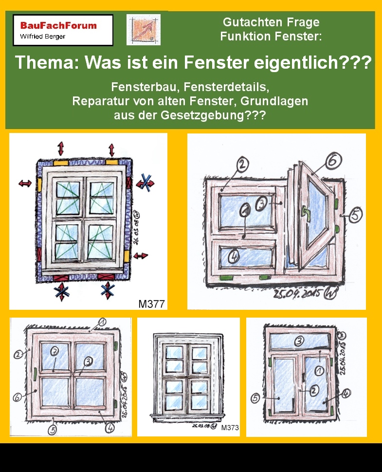 Hör- und Sehprobe Gutachten Frage Funktion Fenster.
Teil 1 unseres Gutachtens um Bauschäden zu vermeiden.
Thema: Wie funktioniert ein Fenster?
Warum wurde dieses Gutachten veröffentlicht?
Das Fenster ist im Bauwesen in der Regel überhaupt kein Bauteil mehr, das besondere Erwähnung bekommt. Das Fenster ist eben mal da und muss somit auch ein Leben lang funktionieren. Das ist aber nicht so. Denken wir einmal an die Gotik des Bauwesens zurück. Dann konnten aus dieser Zeitgeschichte um 1140 heraus erst Bauwerke wie der Kölner Dom oder das Ulmer Münster mit großen, hohen Fenstern gebaut werden. Also die Funktion des Fensters aus dieser Zeit entstanden ist, bei dem das Fenster nur die Trennung zwischen Außenbereich und Innenbereich darstellte. Heute ist das Fenster ein Politikum unserer Gesetze für unsere Energie und Umweltpolitik.
Bleibt spannend an den Folge-Shorts dran!
Begriffe zum Thema Energiepolitik:
Gutachten Frage Funktion Fenster, BOSIG, Fensterbau, Fenstereinbau, Karikatur, Deutschland, Schweiz. Klima, Energiemanagement, Erneuerbare Energie, ISO 50001, Energiemanagementsystem, BauFachForum, Baulexikon Wilfried Berger
Einfach das Bild anklicken und Ihr kommt auf passende Videos vom BauFachForum.
Dazu verlässt Ihr das BauFachForum und Ihr kommt auf unseren YouTube-Kanal vom BauFachForum. Wenn euch die Shorts zusagen, könnt Ihr zum ausführlichen Thema weiterklicken.
Link zu: Das Thema Gutachten Frage Funktion Fenster