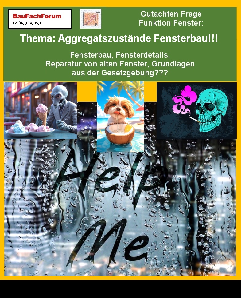 Hör- und Sehprobe Gutachten Frage Funktion Fenster.
Teil 4 unseres Gutachtens um Bauschäden zu vermeiden.
Thema: Aggregatszustände im Fensterbau?
Die Aggregatszustände sind eine entscheidende Grundlage im Fensterbau. Dabei haben wir es einmal mit der Grundlage flüssiger Zustand als Wasser zu tun. Und so, wie uns die Jahreszeiten die Temperaturen verändern, können die Temperaturen auch an unseren Gebäuden die Aggregatszustände verändern. Das fliesende Wasser oder das Kondensat wird dabei mit dem Erhitzen über 100 °C zu Dampf. Wobei der Dampf unsichtbar das Wassermolekül in sich verbirgt. Wird das Wasser jetzt mit der Temperatur unter -0 °C konfrontiert, entsteht der Aggregatszustand des Feststoffes Eis. Alle drei Aggregatszustände sind dabei verantwortlich für unsere Bauschäden, wenn wir diese Vorgänge nicht kontrollieren.
Begriffe zum Thema Aggregatszustand:
Gutachten Frage Funktion Fenster, BOSIG, Fensterbau, Fenstereinbau, Teilchenmodell, Wasser, Chemie, Diagramm, Flüssig, Grundschule, Physik, Fest, Schaubild, Unterrichtsmaterial. BauFachForum, Baulexikon Wilfried Berger
Einfach das Bild anklicken und Ihr kommt auf passende Videos vom BauFachForum. Dazu verlässt Ihr das BauFachForum und Ihr kommt auf unseren YouTube-Kanal vom BauFachForum. Wenn euch die Shorts zusagen, könnt Ihr zum ausführlichen Thema weiterklicken.
Link zu: Das Thema Gutachten Frage Funktion Fenster
Im Short seht Ihr: die Grundlagen für die Aggregatsveränderungen