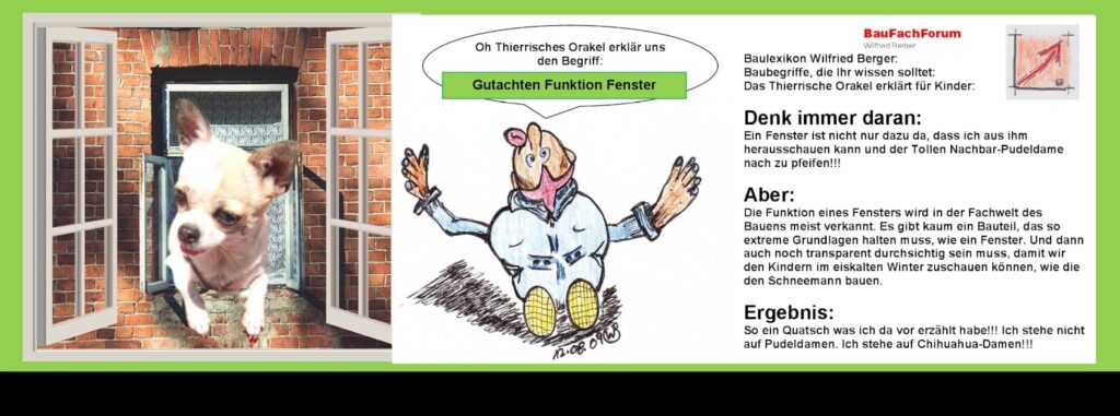 Gutachten Frage Funktion Fenster:
Blick durch ein modernes Fenster auf Kinder, die im verschneiten Garten einen Schneemann bauen; symbolisiert die thermische Schutzfunktion und Transparenz.
BauFachforum, Baulexikon Wilfried Berger