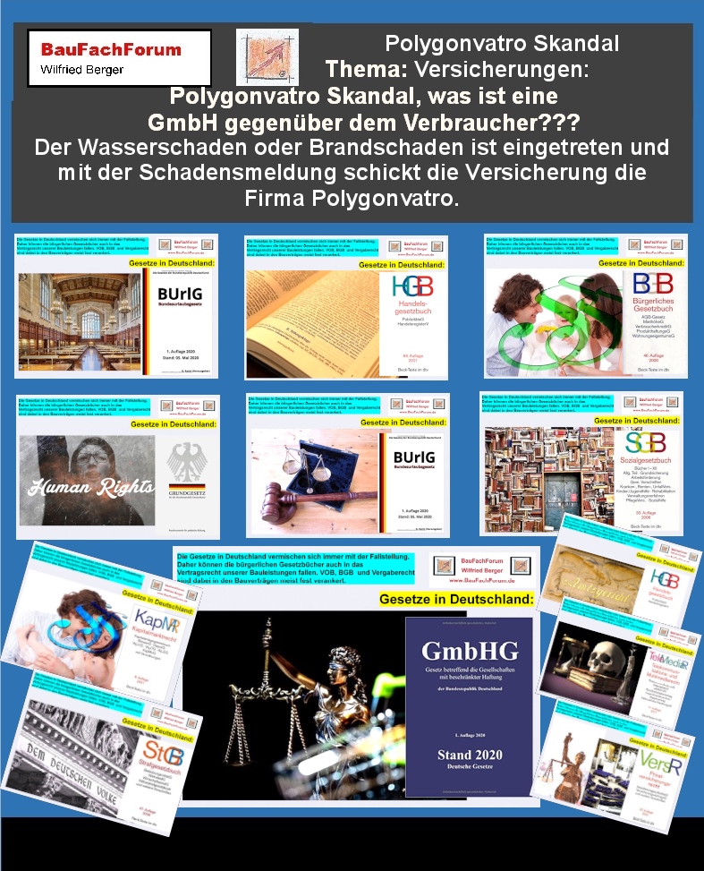 Teil 7 der Hör – und Sehprobe Polygonvatro Skandal Versicherungen, BauFachForum, Baulexikon Wilfried Berger.
Thema: Was ist eine GmbH?
In Deutschland ist die Rechtsform von Firmen ganz streng gesetzlich geregelt. Das heißt, dass eine GmbH im Handelsregister eingetragen sein muss! Mit der Eintragung gibt es eine Handelsregister-Nummer. Der Gesetzgeber gibt hier strengstens vor, dass mit dem Agieren der Handelsregisternummer auch klar die GmbH zum Titel der Firma Rechtsform dem Verbraucher vorgetragen werden muss. Schaut euch doch einfach einmal euere Rechnungen, Auftragsbestätigungen und allem voran die Abtretungserklärung genauer an. Dann werdet Ihr erkennen, dass immer verschiedentlich Polygonvatro GmbHs mit der Handelsregisternummer 10733 Amtsgericht Siegen agieren. Auf den Dokumenten, die allerdings euere Vertragsgrundlagen sind erkennt Ihr, dass dort lediglich POLIGONVATRO mit der Handelsregisternummer, allerdings nicht mit der Rechtsbezeichnung der Firma GmbH bezeichnet ist. Bleibt gespannt an diesem Artikel im BauFachForum dran. Informieren ist besser als später den Ärger zu haben.
Begriffe zum Thema GmbH:
Polygonvatro Skandal Versicherungen, Organigramm, Rechtsform, Logo, Schaubild, Holding, Stammkapital, Aufbau, Haftung, Struktur, Handelsregister, Firma, BauFachForum, Baulexikon Wilfried Berger.
Einfach das Bild anklicken und Ihr kommt auf passende Videos vom BauFachForum. Dazu verlässt Ihr das BauFachForum und Ihr kommt auf unseren YouTube-Kanal vom BauFachForum. Wenn euch ein Shorts zusagt, könnt Ihr zum ausführlichen Thema weiterklicken.
Erschöpfende Auskünfte findet Ihr in der Skandalzeitung vom BauFachForum Wilfried Berger.
Videoproduktion: BauFachForum, Baulexikon Wilfried Berger. www.baufachforum.de