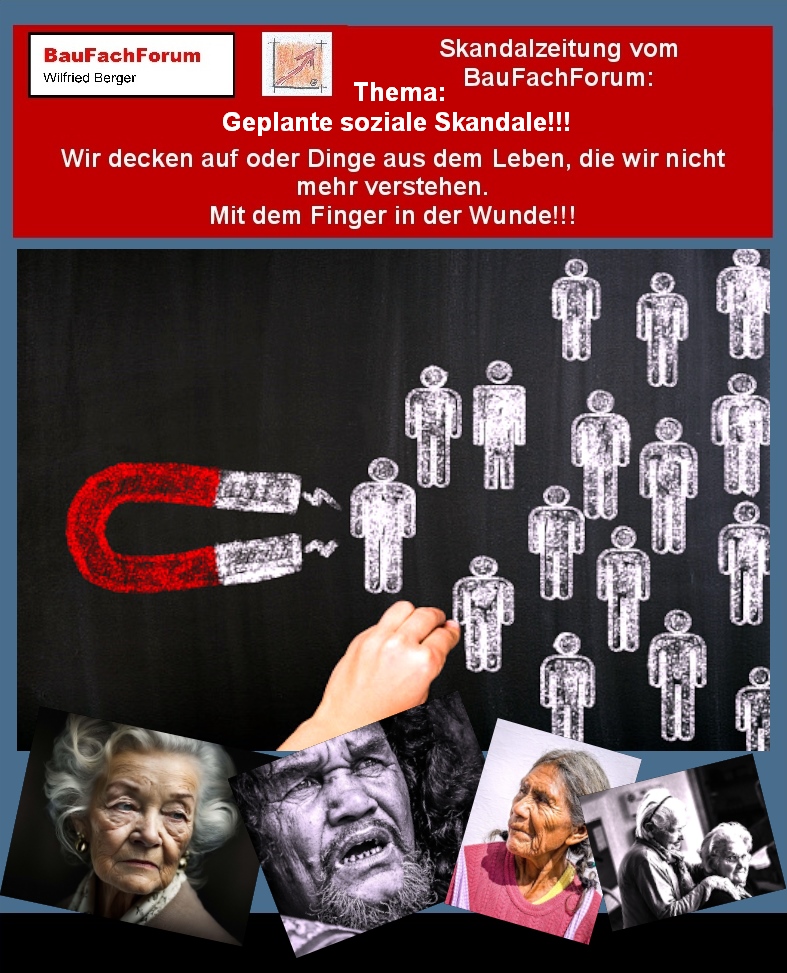 Hör – und Sehprobe BauFachForum Wir decken auf Skandalzeitung.
Thema: Soziale Skandale und Klimaschutz:
Die meisten Sozialen Skandale werden mit aus der Politik produziert. In Deutschland kann jeder Politiker seine Interessen durchsetzen, wenn er an die Macht des Wahlsiegs kommt. Nicht nachvollziehbar ist dabei immer, dass die Politik-Propaganda größer ist, wie das Naturwissenschaftliche Verständnis der Politiker.
Betrachten wir hier den Grundsatz im GEG mit den Wärmepumpen von Robert Habeck, geht jeder nur davon aus, dass wir unsere Gebäude aus Energie von warmer Luft aus der Umwelt entziehen können. Da wird der Mensch sich ganz gewaltig irren. Wir werden uns mit den Wärmepumpen regionale Klimafronten schaffen, bei denen unsere Menschen und Häuser Schwimmhäute bekommen werden. Dieser Bericht im BauFachForum wird euch dabei die Augen öffnen wie wir das regionale Klima mit dieser Politik verändern werden. Seit gespannt auf den nächsten Teil.
Begriffe zum Thema Klimaschutz Skandal:
BauFachForum die Seite des Bauens, Klimaschutz Skandal, Umwelt, Logo, Grafik, Nachhaltigkeit, Schule, Deutschland, Diagramm, Hintergrund, Politik, Plakat, BauFachForum, Baulexikon Wilfried Berger.
Einfach das Bild anklicken und Ihr kommt auf passende Videos vom BauFachForum.
Dazu verlässt Ihr das BauFachForum und Ihr kommt auf unseren YouTube-Kanal vom BauFachForum. Wenn euch ein Shorts zusagt, könnt Ihr zum ausführlichen Thema weiterklicken.
Erschöpfende Auskünfte findet Ihr unter der Skandalzeitung vom BauFachForum Wilfried Berger.
Videoproduktion: BauFachForum, Baulexikon Wilfried Berger.
www.baufachforum.de
Alternativ:
Erschöpfende Auskünfte zum Studieren vom BauFachForum findet Ihr auf der Startseite vom BauFachForum.
Videoproduktion: BauFachForum, Baulexikon Wilfried Berger. www.baufachforum.de