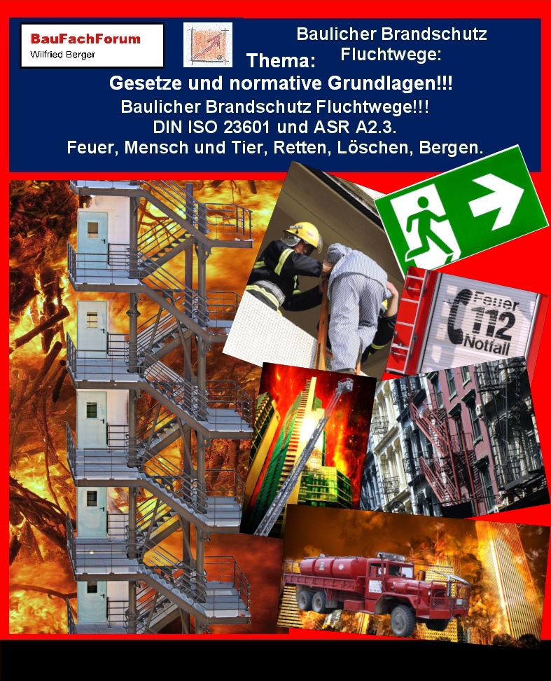 Hör – und Sehprobe Baulicher Brandschutz Fluchtwege DIN ISO 23601 und ASR A2.3.
Thema: Schutzziele der Fluchtwege:
Im deutschen Baurecht, sind die Schutzziele des Brandschutz in der Rettung von Leben, nicht nur auf Menschen ausgerichtet. Hierbei ist immer noch bis 2025 verankert, dass die Rettung eines Tierlebens mit dem eines Menschen gleichgestellt ist. Was dann allerdings unsere Rettungsgrundlagen erheblich verschärfen. Das heißt, dass wir in jedem Stockwerk, bei dem Menschen und Tiere leben immer ein ersten und einen zweiten Rettungsweg benötigt wird. Sind diese beiden Rettungswege pro Stockwerk nicht vorhanden, lässt das Baurecht nicht zu, dass auf diesen Stockwerken Menschen und Tiere leben und wohnen dürfen! Damit müssen die Rettungswege so ausgerichtet sein, dass einmal jeder behinderte Mensch über diesen gerettet werden kann, wie auch jeder behinderte oder gesunde Hund beispielsweise mit einem Gewicht von 60 kg. Seit gespannt auf den nächsten Teil.
Begriffe zum Thema Fluchtwege Brandschutz:
BauFachForum die Seite des Bauens, Fluchtwege Brandschutz, Notausgang Schilder, Rettungsplan, Rettungspläne, Rettungszeichen, Notwendige Flure, Fluchtwegplan, Zweiter Rettungsweg, Erster Rettungsweg, Feuerwehrlaufkarte, Kennzeichnung, BauFachForum, Baulexikon Wilfried Berger.
Einfach das Bild anklicken und Ihr kommt auf passende Videos vom BauFachForum.
Dazu verlässt Ihr das BauFachForum und Ihr kommt auf unseren YouTube-Kanal vom BauFachForum. Wenn euch ein Shorts zusagt, könnt Ihr zum ausführlichen Thema weiterklicken.
Erschöpfende Auskünfte findet Ihr im Baulexikon unter dem Suchbegriff B vom BauFachForum Wilfried Berger.
Videoproduktion: BauFachForum, Baulexikon Wilfried Berger.
www.baufachforum.de