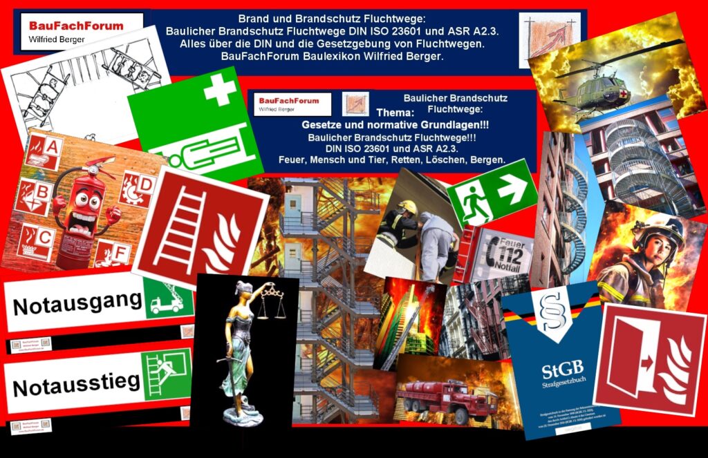 Gesetze und normative Grundlagen: Um welche gesetzlichen und normativen Grundlagen geht es in diesem Fall? Und schon sind wir wieder einmal mehr wie hier im BauFachForum vorgetragen um entscheidende Bauirrtümer. Der Brandschutz und allem voran die Fluchtwege auf unseren Baustellen ist keine gesetzliche Grundlage, die normativ umgesetzt werden muss. Der Brandschutz im Wohnbaurecht ist wohl eine gesetzliche Vorgabe. Allerdings müssen wir dabei unter den Vorgaben der Zitatstellen und den Behördenstellen unterscheiden. Aber, lasst uns, damit wir das verstehen können erst mal ganz von vorne beginnen. Das Grundgesetz der Bundesrepublik Deutschland: Beginnend müssen wir mit dem Grundgesetz der Bundesrepublik Deutschland oder kurz GG. Dort ist der Schutz des Lebens und der Menschen geregelt. Nicht aber, die Rettung der Menschen im Brandfall. Diese Grundlage leitet sich lediglich aus den entsprechenden Grundgesetz-Zitate ab. Wobei der Gesetzgeber im Brandschutz in der Folge nicht nur die Rettung von Menschen vorsieht, sondern auch expliziert von Tieren. Also, das Grundgesetz lediglich die menschenrechtlichen Grundlagen auf das Recht auf Leben regelt. Daher dort auch keine technischen Grundlagen oder bauliche Details enthalten sind. Somit der Brandschutz sich indirekt schon vom GG ableitet. Wird dann aber auf untergeordnete Ebenen gesetzlich weiterverwiesen. 1. Die verfassungsrechtliche Basis des Grundgesetz: Das Grundgesetz ist nur die Basis des Brandschutzes und legt die minimalsten Bedingungen auf das Recht auf Leben dar. Dazu die Nachfolgenden GG-Artikel. Art. 2 Abs. 2 GG zum Thema Recht auf Leben und körperliche Unversehrtheit: In diesem GG-Artikel verpflichtet sich der deutsche Staat, seine Schutzpflicht gegenüber dem deutschen Staates selber und seinen Bürgern, Gesetze zu erlassen, die Menschen vor Gefahren wie Bränden schützen. Art. 14 GG Eigentumsgarantie: Hier legt das GG fest, dass der, der Besitz und Eigentum hat dem Eigentum gegenüber verpflichtet ist. Das heißt, dass der, der beispielsweise ein Haus baut, dieses nur so bauen kann, dass es zum Wohle der Allgemeinheit dient. Daraus resultiert, dass der deutsche Staat beispielsweise die Bauherrschaft zwingen kann, an Ihrem Bau entsprechende Vorgaben einzuhalten. Beispielsweise nicht brennbare Materialien oder Brandschutzwände zu bauen. Dazu zählen beispielsweise auch Brandschutz Riegel und Brandschutzabschottungen gegenüber des Nachbargebäudes. Aus der Bauwelt kennen wir das als Brandschutzgiebel bei den Dächern beispielsweise. Damit schrägt die sicherlich beste Grundgesetzverfassung der Welt seine Bürger ganz wesentlich im Freiheitsrecht ein, um gegenüber anderen keine Schäden zu produzieren. 2. Die tatsächliche gesetzliche Regelung im Brandschutz: Der deutsche Staat hat diese gesetzlichen Vorgaben den Bundesländern übertragen. Diese fertigen dabei ihre für jedes Bundesland eigene Landesbauordnung oder Kurz LBO BW beispielsweise für das Land Baden-Württemberg. Diese Regelung leitet sich davon ab, dass das Baurecht im Länderrecht und nicht dem Bundesrecht unterstellt ist. Die Länder haben hier ihre Planungshoheit und somit auch die Hoheit die gesetzlichen Grundlagen umzusetzen. Die Landesbauordnungen oder kurz LBO: Jetzt sind wir in der ersten Verweisung aus dem GG angelangt. Also, wird dort die Baufreiheit und die Menschenrechtsfreiheit durch die Gesetzgebung gegenüber der Bürger im Bauwesen direkt eingeschränkt. Hier werden bei den sogenannten Baugenehmigungen, ohne denen wir kein Gebäude erstellen dürfen, beispielsweise mit den Feuerwiderstandsklassen von Wänden in bestimmten Bereichen, wie auch hier im Fluchtweg eingeschränkt. Damit jetzt unter den 16 Bundesländern im eigenen Verbund des Bundes selber keine erheblichen Unterschiede entstehen, wurde die Musterbauordnung oder kurz MBO eingerichtet. In dieser werden den Ländern Mustervorgaben der Gesetzestexte vorgegeben. Die Schutzziele werden dort im § 14 MBO vorgetragen. Die zentralen Schutzziele sind dabei Brandausbreitung verhindern, Rettung ermöglichen und wirksame Löscharbeiten sicherstellen. Begriffe zum Thema Fluchtwege: Brandschutz, Fluchtwege, BauFachForum, DIN ISO 23601 und ASR A2.3, Notausgang Schild, Rettungsplan, Rettungspläne, Notwendige Flure, Rettungszeichen, erster Rettungsweg, zweiter Rettungsweg, Fluchtwegplan, Feuerwehrlaufkarte, Baulexikon Wilfried Berger. Einfach das Bild anklicken und Ihr kommt auf ein spannendes Video vom BauFachForum, passend zum Thema. Dazu verlässt Ihr das BauFachForum und kommt auf unsere YouTube-Seite vom BauFachForum. Erschöpfende Auskünfte findet Ihr im Baulexikon unter dem Suchbegriff B vom BauFachForum Wilfried Berger. Videoproduktion: BauFachForum, Baulexikon Wilfried Berger. www.baufachforum.de Gesetze und normative Grundlagen:
Um welche gesetzlichen und normativen Grundlagen geht es in diesem Fall?
Und schon sind wir wieder einmal mehr wie hier im BauFachForum vorgetragen um entscheidende Bauirrtümer.
Der Brandschutz und allem voran die Fluchtwege auf unseren Baustellen ist keine gesetzliche Grundlage, die normativ umgesetzt werden muss. Der Brandschutz im Wohnbaurecht ist wohl eine gesetzliche Vorgabe. Allerdings müssen wir dabei unter den Vorgaben der Zitatstellen und den Behördenstellen unterscheiden. Aber, lasst uns, damit wir das verstehen können erst mal ganz von vorne beginnen.
Das Grundgesetz der Bundesrepublik Deutschland:
Beginnend müssen wir mit dem Grundgesetz der Bundesrepublik Deutschland oder kurz GG. Dort ist der Schutz des Lebens und der Menschen geregelt. Nicht aber, die Rettung der Menschen im Brandfall. Diese Grundlage leitet sich lediglich aus den entsprechenden Grundgesetz-Zitate ab.
Wobei der Gesetzgeber im Brandschutz in der Folge nicht nur die Rettung von Menschen vorsieht, sondern auch expliziert von Tieren.
Also, das Grundgesetz lediglich die menschenrechtlichen Grundlagen auf das Recht auf Leben regelt. Daher dort auch keine technischen Grundlagen oder bauliche Details enthalten sind.
Somit der Brandschutz sich indirekt schon vom GG ableitet. Wird dann aber auf untergeordnete Ebenen gesetzlich weiterverwiesen.
1. Die verfassungsrechtliche Basis des Grundgesetz:
Das Grundgesetz ist nur die Basis des Brandschutzes und legt die minimalsten Bedingungen auf das Recht auf Leben dar. Dazu die Nachfolgenden GG-Artikel.
Art. 2 Abs. 2 GG zum Thema Recht auf Leben und körperliche Unversehrtheit: In diesem GG-Artikel verpflichtet sich der deutsche Staat, seine Schutzpflicht gegenüber dem deutschen Staates selber und seinen Bürgern, Gesetze zu erlassen, die Menschen vor Gefahren wie Bränden schützen.
Art. 14 GG Eigentumsgarantie:
Hier legt das GG fest, dass der, der Besitz und Eigentum hat dem Eigentum gegenüber verpflichtet ist. Das heißt, dass der, der beispielsweise ein Haus baut, dieses nur so bauen kann, dass es zum Wohle der Allgemeinheit dient. Daraus resultiert, dass der deutsche Staat beispielsweise die Bauherrschaft zwingen kann, an Ihrem Bau entsprechende Vorgaben einzuhalten. Beispielsweise nicht brennbare Materialien oder Brandschutzwände zu bauen. Dazu zählen beispielsweise auch Brandschutz Riegel und Brandschutzabschottungen gegenüber des Nachbargebäudes. Aus der Bauwelt kennen wir das als Brandschutzgiebel bei den Dächern beispielsweise. Damit schrägt die sicherlich beste Grundgesetzverfassung der Welt seine Bürger ganz wesentlich im Freiheitsrecht ein, um gegenüber anderen keine Schäden zu produzieren.
2. Die tatsächliche gesetzliche Regelung im Brandschutz:
Der deutsche Staat hat diese gesetzlichen Vorgaben den Bundesländern übertragen. Diese fertigen dabei ihre für jedes Bundesland eigene Landesbauordnung oder Kurz LBO BW beispielsweise für das Land Baden-Württemberg.
Diese Regelung leitet sich davon ab, dass das Baurecht im Länderrecht und nicht dem Bundesrecht unterstellt ist. Die Länder haben hier ihre Planungshoheit und somit auch die Hoheit die gesetzlichen Grundlagen umzusetzen.
Die Landesbauordnungen oder kurz LBO:
Jetzt sind wir in der ersten Verweisung aus dem GG angelangt. Also, wird dort die Baufreiheit und die Menschenrechtsfreiheit durch die Gesetzgebung gegenüber der Bürger im Bauwesen direkt eingeschränkt. Hier werden bei den sogenannten Baugenehmigungen, ohne denen wir kein Gebäude erstellen dürfen, beispielsweise mit den Feuerwiderstandsklassen von Wänden in bestimmten Bereichen, wie auch hier im Fluchtweg eingeschränkt.
Damit jetzt unter den 16 Bundesländern im eigenen Verbund des Bundes selber keine erheblichen Unterschiede entstehen, wurde die Musterbauordnung oder kurz MBO eingerichtet. In dieser werden den Ländern Mustervorgaben der Gesetzestexte vorgegeben. Die Schutzziele werden dort im § 14 MBO vorgetragen.
Die zentralen Schutzziele sind dabei Brandausbreitung verhindern, Rettung ermöglichen und wirksame Löscharbeiten sicherstellen.
Begriffe zum Thema Fluchtwege:
Brandschutz, Fluchtwege, BauFachForum, DIN ISO 23601 und ASR A2.3, Notausgang Schild, Rettungsplan, Rettungspläne, Notwendige Flure, Rettungszeichen, erster Rettungsweg, zweiter Rettungsweg, Fluchtwegplan, Feuerwehrlaufkarte, Baulexikon Wilfried Berger.
Einfach das Bild anklicken und Ihr kommt auf ein spannendes Video vom BauFachForum, passend zum Thema.
Dazu verlässt Ihr das BauFachForum und kommt auf unsere YouTube-Seite vom BauFachForum.
Erschöpfende Auskünfte findet Ihr im Baulexikon unter dem Suchbegriff B vom BauFachForum Wilfried Berger.
Videoproduktion: BauFachForum, Baulexikon Wilfried Berger.
www.baufachforum.de