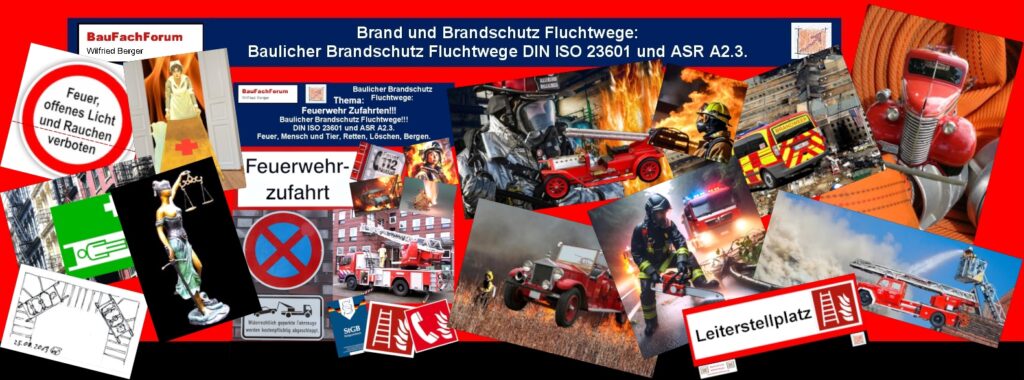 Was sind Flucht- oder Rettungswege? Aus dem Baulichen Brandschutz heraus werden die Wege so bezeichnet, die dafür verantwortlich sind, dass bei einem Brandfall die Menschen und Tiere aus dem brennenden Gebäude gerettet werden können. Dabei allerdings bedacht, dass diese Wege, wie unser Beispiel aus der Realität noch aufzeigen wird, einmal die zu Rettenden Personen und Tiere diesen Weg bis zum Rettungs-Sammelplatz gebracht werden können. Aber zugleich auch die Einsatzkräfte der Feuerwehr diese Wege für die Brandbekämpfung nutzen können. Hier spricht man von einer Wechselseitigkeit eines Brandweges. Gleichfalls wird der Rettungs- oder Fluchtweg auch dazu verwendet, dass sich die im Brand eingeschlossene auch selber sicher in Sicherheit bringen können. Hier sprechen wir von der Selbstrettung über die Fluchtwege. Feuerwehrzufahrten nach der Straßenverkehrsordnung oder StVO: Hierbei sprechen wir von öffentlichen Straßen Wegen, Plätzen und deren Straßenverkehr bei denen die Kubatur so ausgerichtet ist, dass diese Straßen und Plätze für die Einsatzfahrzeuge der Feuerwehr und dem DRK oder ähnlichen Rettungsdienste expliziert vorgesehen sind. Diese Plätze müssen nach der Straßenverkehrsordnung oder kurz StVO nach § 12 Abs. 1 Nr. 5 StVO stetig freigehalten werden und entsprechend beschildert sein. Somit diese Plätze ausnahmslos Plätze des Halteverbots für den öffentlichen Straßenverkehr ausgezeichnet sein müssen. Gleiches gilt für die Halteverbote mit der Bezeichnung Z. 283 mit zusätzlichen Zusatzzeichen Rettungsweg oder Feuerwehranfahrtszone. Aus der bayerischen Bauordnung oder kurz LBO Bayern aber auch als BayBO bekannt, müssen diese Beschilderungen auch auf privaten Grundstücken vorgenommen werden. Dort sind unter der Bezeichnung Anfahrtszone für Feuerwehr im § 22 VVB die Grundlagen solcher Zonen festgehalten. Daher sollte immer in der LBO des jeweiligen Landes nachgeschaut werden, in der die Baugenehmigung erteilt wurde welche Vorschriften verlangt werden. Begriffe zum Thema Straßenverkehrsordnung Feuerwehr: Brandschutz, Fluchtwege, BauFachForum, DIN ISO 23601 und ASR A2.3, Straßenverkehrsordnung Feuerwehr, Feuerwehrzufahrt, Martinshorn, Blaulicht, Einsatzfahrten, Powerpoint, Sonderrechte, Rettungsdienst, Halteverbot, Wegerecht, Baulexikon Wilfried Berger. Einfach das Bild anklicken und Ihr kommt auf ein spannendes Video vom BauFachForum, passend zum Thema. Dazu verlässt Ihr das BauFachForum und kommt auf unsere YouTube-Seite vom BauFachForum. Erschöpfende Auskünfte findet Ihr im Baulexikon unter dem Suchbegriff B vom BauFachForum Wilfried Berger. Videoproduktion: BauFachForum, Baulexikon Wilfried Berger. www.baufachforum.de Was sind Flucht- oder Rettungswege?
Aus dem Baulichen Brandschutz heraus werden die Wege so bezeichnet, die dafür verantwortlich sind, dass bei einem Brandfall die Menschen und Tiere aus dem brennenden Gebäude gerettet werden können. Dabei allerdings bedacht, dass diese Wege, wie unser Beispiel aus der Realität noch aufzeigen wird, einmal die zu Rettenden Personen und Tiere diesen Weg bis zum Rettungs-Sammelplatz gebracht werden können. Aber zugleich auch die Einsatzkräfte der Feuerwehr diese Wege für die Brandbekämpfung nutzen können. Hier spricht man von einer Wechselseitigkeit eines Brandweges. Gleichfalls wird der Rettungs- oder Fluchtweg auch dazu verwendet, dass sich die im Brand eingeschlossene auch selber sicher in Sicherheit bringen können. Hier sprechen wir von der Selbstrettung über die Fluchtwege.
Feuerwehrzufahrten nach der Straßenverkehrsordnung oder StVO:
Hierbei sprechen wir von öffentlichen Straßen Wegen, Plätzen und deren Straßenverkehr bei denen die Kubatur so ausgerichtet ist, dass diese Straßen und Plätze für die Einsatzfahrzeuge der Feuerwehr und dem DRK oder ähnlichen Rettungsdienste expliziert vorgesehen sind. Diese Plätze müssen nach der Straßenverkehrsordnung oder kurz StVO nach § 12 Abs. 1 Nr. 5 StVO stetig freigehalten werden und entsprechend beschildert sein. Somit diese Plätze ausnahmslos Plätze des Halteverbots für den öffentlichen Straßenverkehr ausgezeichnet sein müssen.
Gleiches gilt für die Halteverbote mit der Bezeichnung Z. 283 mit zusätzlichen Zusatzzeichen Rettungsweg oder Feuerwehranfahrtszone. Aus der bayerischen Bauordnung oder kurz LBO Bayern aber auch als BayBO bekannt, müssen diese Beschilderungen auch auf privaten Grundstücken vorgenommen werden. Dort sind unter der Bezeichnung Anfahrtszone für Feuerwehr im § 22 VVB die Grundlagen solcher Zonen festgehalten.
Daher sollte immer in der LBO des jeweiligen Landes nachgeschaut werden, in der die Baugenehmigung erteilt wurde welche Vorschriften verlangt werden.
Begriffe zum Thema Straßenverkehrsordnung Feuerwehr:
Brandschutz, Fluchtwege, BauFachForum, DIN ISO 23601 und ASR A2.3, Straßenverkehrsordnung Feuerwehr, Feuerwehrzufahrt, Martinshorn, Blaulicht, Einsatzfahrten, Powerpoint, Sonderrechte, Rettungsdienst, Halteverbot, Wegerecht, Baulexikon Wilfried Berger.
Einfach das Bild anklicken und Ihr kommt auf ein spannendes Video vom BauFachForum, passend zum Thema.
Dazu verlässt Ihr das BauFachForum und kommt auf unsere YouTube-Seite vom BauFachForum.
Erschöpfende Auskünfte findet Ihr im Baulexikon unter dem Suchbegriff B vom BauFachForum Wilfried Berger.
Videoproduktion: BauFachForum, Baulexikon Wilfried Berger.
www.baufachforum.de