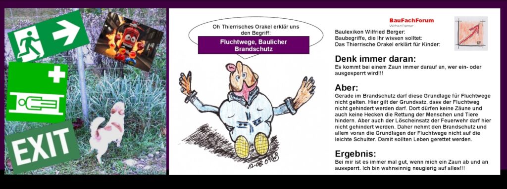 Baulicher Brandschutz Fluchtwege DIN ISO 23601 und ASR A2.3:
Brandschutz und Fluchtwege, ein Thema das oft verwechselt wird:
Das Hauptproblem in Deutschland mit dem Brandschutz ist, dass die Fluchtwege im Brandschutz nicht in einer explizierten Norm oder DIN ausgeschrieben sind. Vielmehr werden hierzu mehrere DIN- und normative Grundlagen benötigt um die Rechtssicherheit auf unserer Baustelle zu bekommen. 
Darunter müssen wir aus gesetzliche Vorschriften, technischen Regeln und verschiedenen Normen, die unterschiedliche Aspekte abdecken einbeziehen und Zusammenführung. In der deutschen Normenwelt müssen wir Baumeister diese Zusammenführung selber eigenständig vornehmen. Aus der europäischen Normenwelt werden diese Zusammenführungen in der DIN ISO 23601 und die ASR A2.3 als Regelwerke bindend zusammengeführt.  
