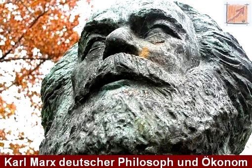 Karl Marx:
Deutscher Philosoph und Journalist, der als Vordenker der sozialen Gerechtigkeit und Kritiker autoritärer Klassenherrschaft gilt.
