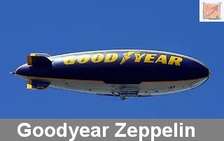 Die fliegende Werbeikone – Der moderne Goodyear Blimp in Blau und Gelb