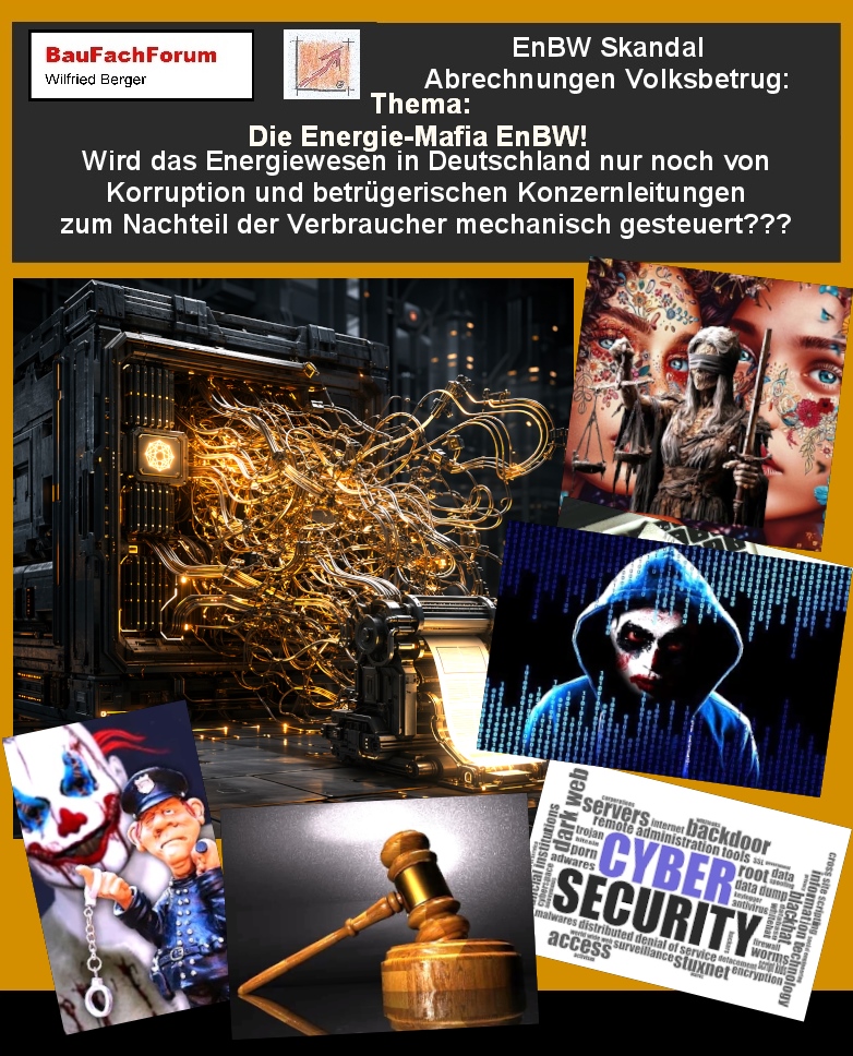 Konzern KI Software Abrechnung Labyrinth mit Symbolen fuer Cyberkriminalitaet Wirtschaftskriminalitaet Handschellen BauFachForu